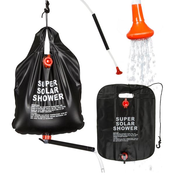 Camping-Dusche 10L - mobile Solardusche mit Duschkopf & Ventil - auslaufsicher, tragbar, robustem PVC - für Festivals & Zelten