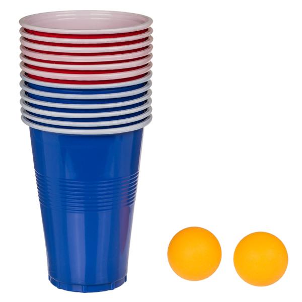 Aufblasbarer Beer Pong Partyhut: Das ultimative Trinkspiel - inkl. 12 Bechern & 2 Bällen - Spass-Garantie für jede Party