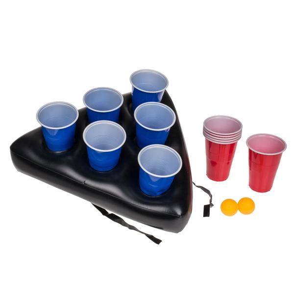 Aufblasbarer Beer Pong Partyhut: Das ultimative Trinkspiel - inkl. 12 Bechern & 2 Bällen - Spass-Garantie für jede Party