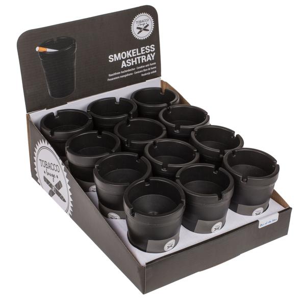 Rauchfreier Aschenbecher schwarz – 10 x 8 cm – geruchsreduzierend & stilvoll – ideal für Innenräume, rauchfreie Umgebung & saubere Luft