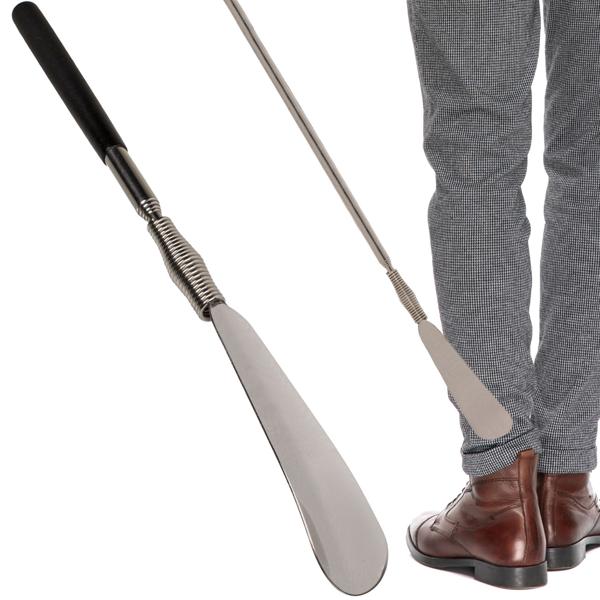 Teleskop-Schuhlöffel – 77cm ausziehbar für bequemes, schonendes Anziehen von Schuhen & Stiefeletten – Robuste Metall-Kunststoff-Konstruktion