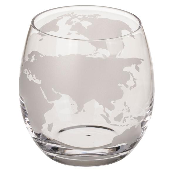 Weltkugel Getränkespender Set: 300 ml Spender, 2 Gläser: Holzständer, Originelles Design, für besondere Getränkemomente