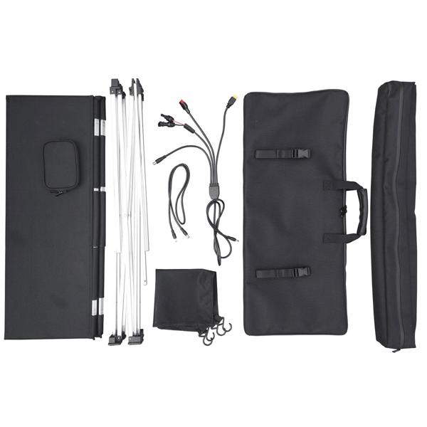 Solar-Campingtisch faltbar 60W - Autarke Energie für Outdoor, Camping & Festivals - 2x USB-A, 1x USB-C, IP54, 4,5 kg, 80,5x66 cm