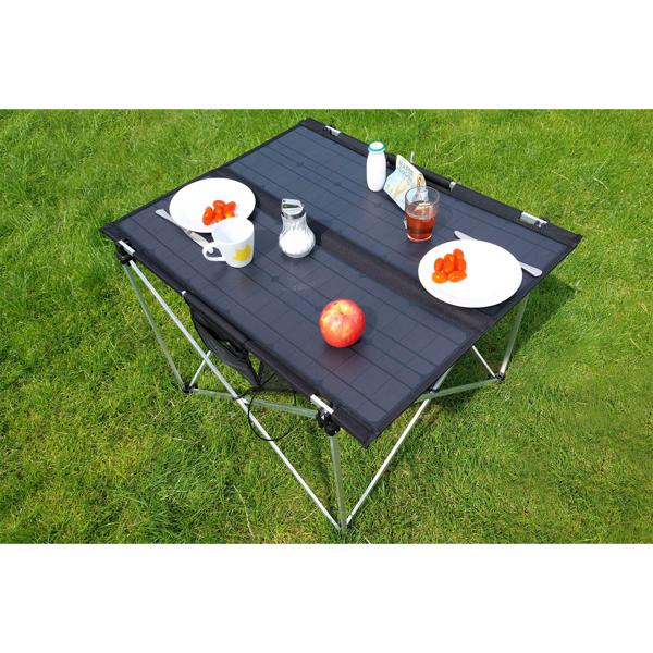 Solar-Campingtisch faltbar 60W - Autarke Energie für Outdoor, Camping & Festivals - 2x USB-A, 1x USB-C, IP54, 4,5 kg, 80,5x66 cm