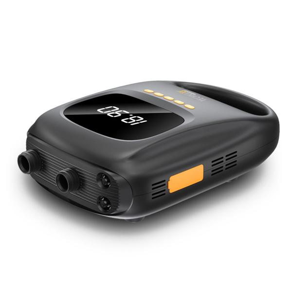 Akku-SUP-Luftpumpe (120W) mit Powerbank – Kabellose Pumpe mit 20 PSI, 7500 mAh Akku & Digitalanzeige, inkl. 6 Aufsätze