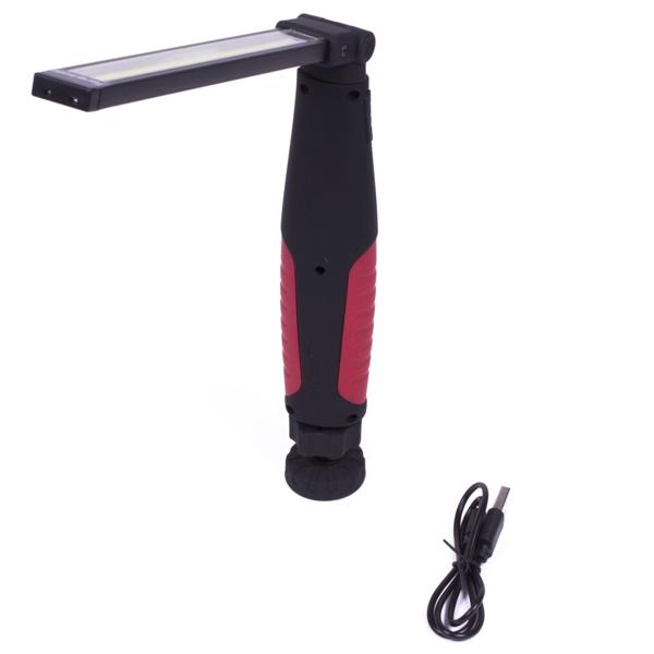 Handlampe 5W 400Lm dimmbar - Drehbarer Kopf (180° neigbar, 270° drehbar) für KFZ-Reparatur, Werkstatt & Keller - 2000 mAh Li-Ion-Akku - Magnetfuss - bis 10h