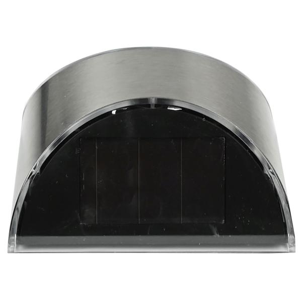 LED-Solar-Wandleuchte Edelstahl - Hausnummernbeleuchtung & Eingangsbereich - Tag/Nachtmodus, IP44, 10x5x8cm, 4x Kaltweiss SMD-LEDs, 1.2V Batterie