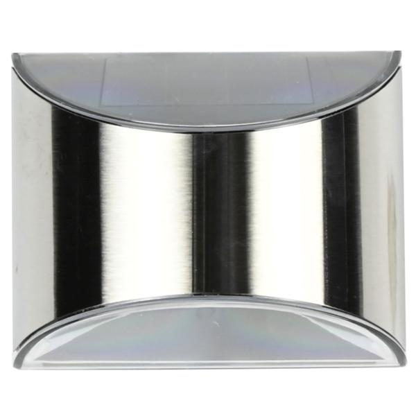 LED-Solar-Wandleuchte Edelstahl - Hausnummernbeleuchtung & Eingangsbereich - Tag/Nachtmodus, IP44, 10x5x8cm, 4x Kaltweiss SMD-LEDs, 1.2V Batterie