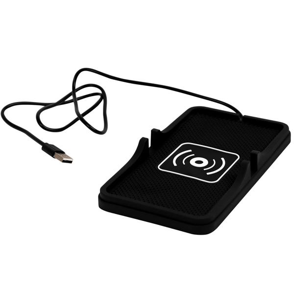 Kabellose Ladestation für iPhone/Samsung S8+ - Schluss mit Kabelsalat - Ideal fürs Auto, mit Anti-Rutsch, Ladestrom 2000mA - Schwarz - 180x105x25mm