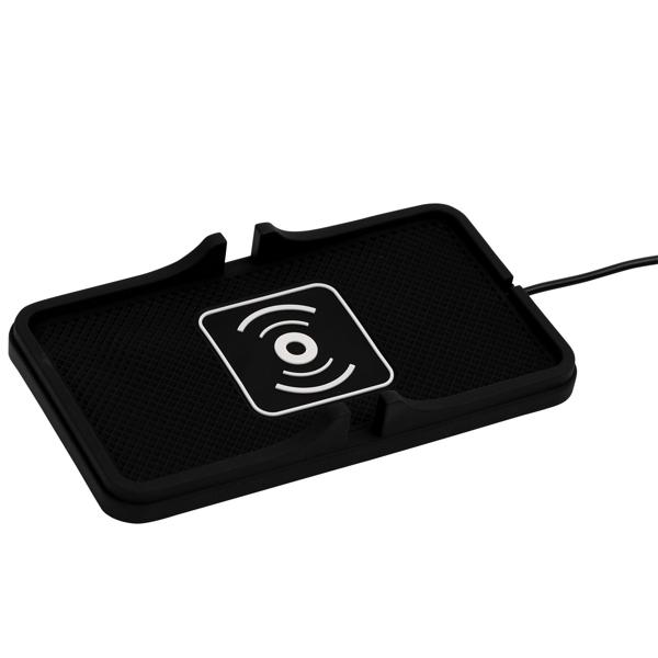 Kabellose Ladestation für iPhone/Samsung S8+ - Schluss mit Kabelsalat - Ideal fürs Auto, mit Anti-Rutsch, Ladestrom 2000mA - Schwarz - 180x105x25mm