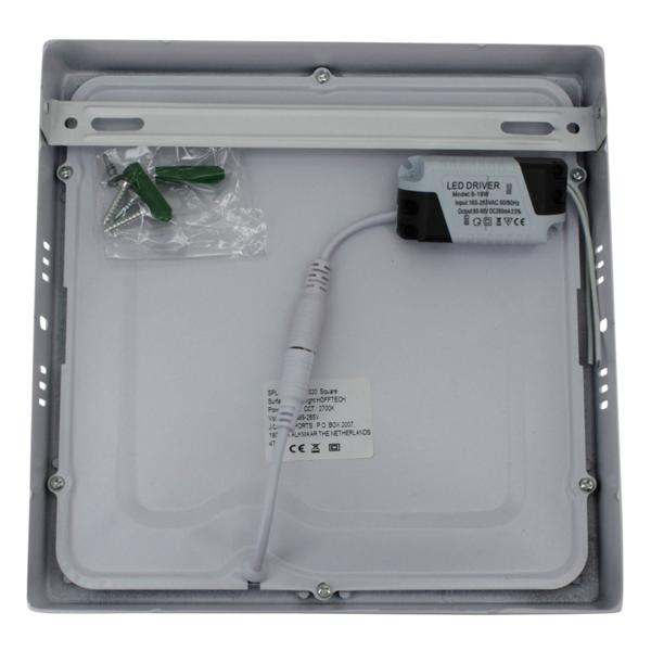 LED-Deckenleuchte eckig mit Milchglas - 1350 Lumen, 18W - Warmweiss - IP20 - Langlebig (30.000h) - Für alle Innenräume ausser Bad