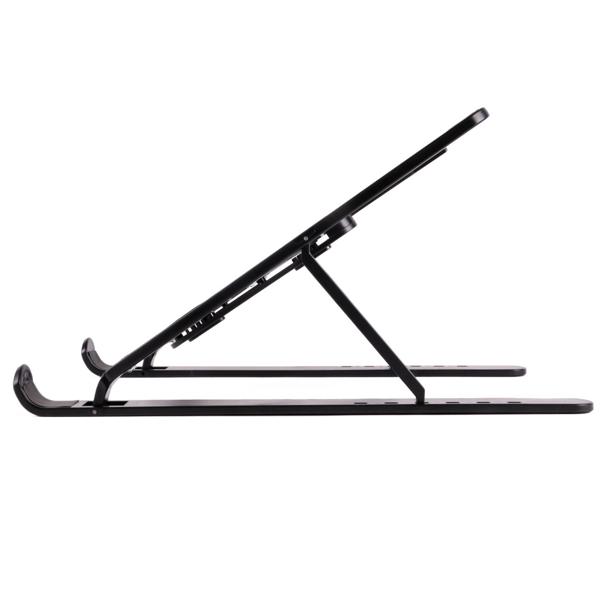 Tablet-Halter & Laptop-Ständer - schwarz, verstellbar für optimale Körperhaltung & Sicht - faltbar, robustes Kunststoffmaterial