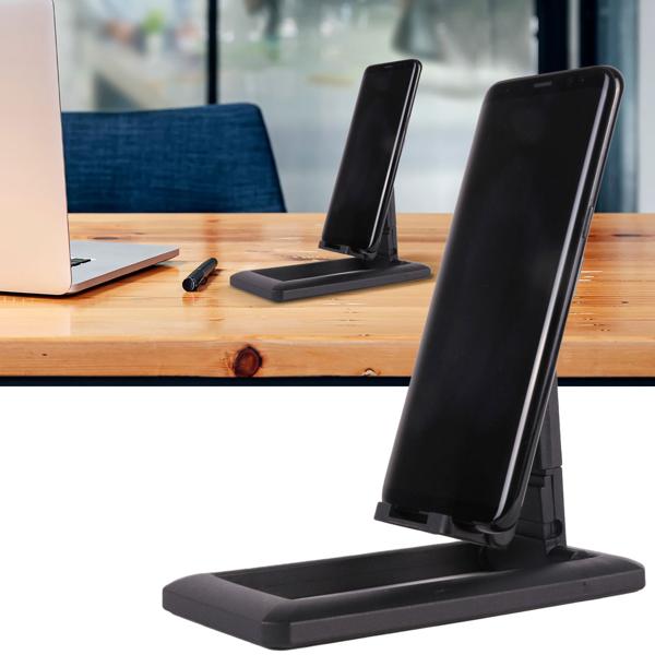 Smartphone- und Tablet Ständer - faltbar & kompakt für unterwegs - einstellbarer Winkel - rutschfester Fuss - 7x14x5cm ABS Kunststoff - schwarz