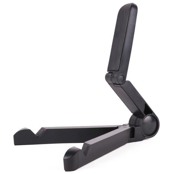Tablet-Halter - kompakt, leicht & faltbar - 180° drehbar, einstellbarer Winkel, rutschfester Fuss, H 28 x B 16 cm, schwarz