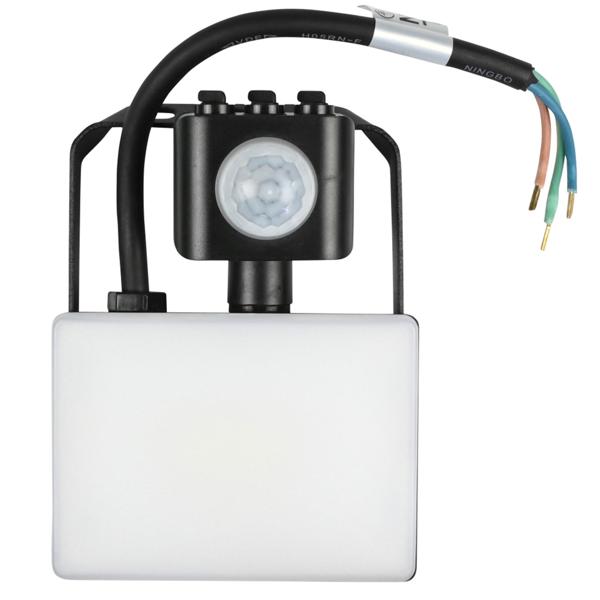 LED-Strahler ultraflach - Mit Bewegungssensor & SMD LED Beleuchtung für Hof, Haus, Eingang, Keller, Garage - 10W, IP44, 6000K, 120 Grad