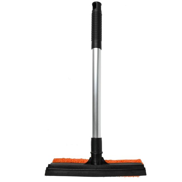 2-in-1 Fensterreiniger mit Schwamm und Abzieher - Streifenfreie Sauberkeit für Autofenster, Glastüren, Wohnungen - L 36 cm B 24 cm - Robustes Aluminium