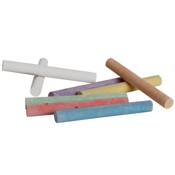 Tafelkreide 2er-Set - Weiss & Bunt mit Wischer - Ideal für Schultafeln & Zuhause - Für Kinder ab 4 Jahren - 8x1x1cm Kreiden