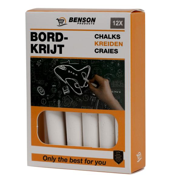 Tafelkreide 2er-Set - Weiss & Bunt mit Wischer - Ideal für Schultafeln & Zuhause - Für Kinder ab 4 Jahren - 8x1x1cm Kreiden