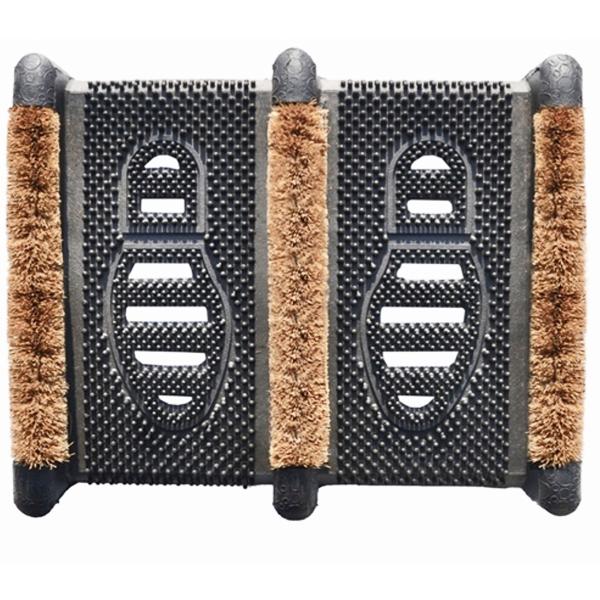 Kokos Schuhabtreter mit Bürsten & Gumminoppen: 35x31 cm - Extrem robust, für super saubere Schuhe & Eingangsbereich