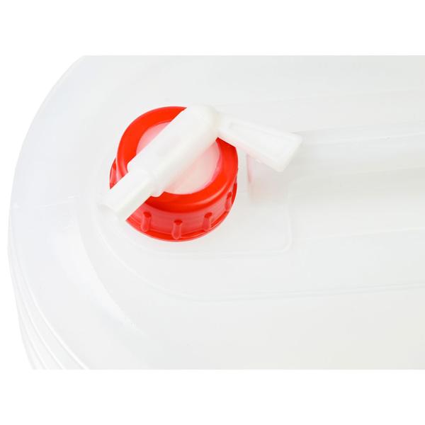 Wasserbehälter 5 Liter faltbar - Ideal für Reisen, Camping & Outdoor - Robuster Trinkwasser-Container mit Wasserhahn - Transparent, hygienisch & platzsparend