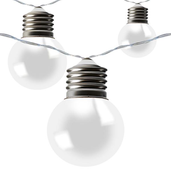 Solar-LED-Lichterkette mit 20 warmweissen LEDs in Glühbirnenform, 3,8 m, wetterfest, energiesparend, für Garten, Balkon & Terrasse, IP44