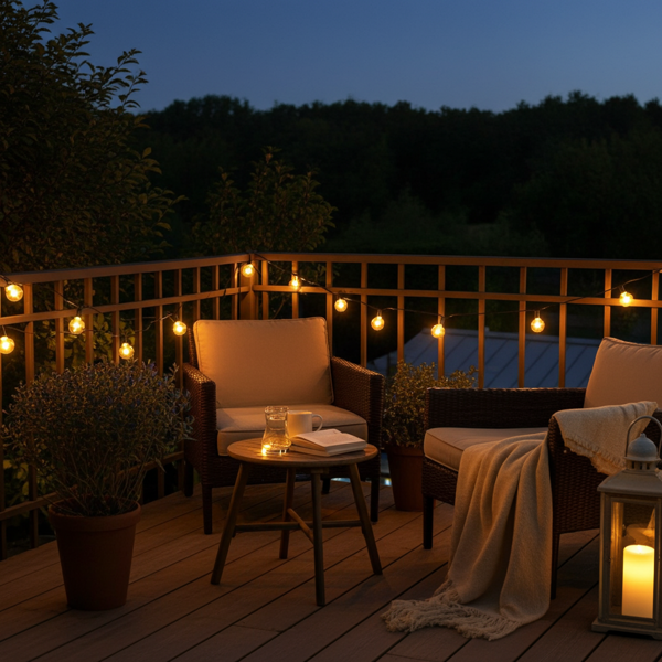 Solar-LED-Lichterkette mit 20 warmweissen LEDs in Glühbirnenform, 3,8 m, wetterfest, energiesparend, für Garten, Balkon & Terrasse, IP44