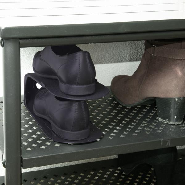 Schuh-Organizer 4tlg. Set - Perfekte Aufbewahrung für mehr Ordnung & Hygiene im Schuhschrank - Schwarz - Masse: 10.5x26.3x15 cm - Leicht zu reinigen