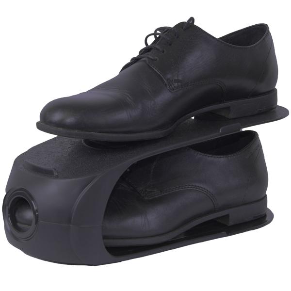 Schuh-Organizer 4tlg. Set - Perfekte Aufbewahrung für mehr Ordnung & Hygiene im Schuhschrank - Schwarz - Masse: 10.5x26.3x15 cm - Leicht zu reinigen