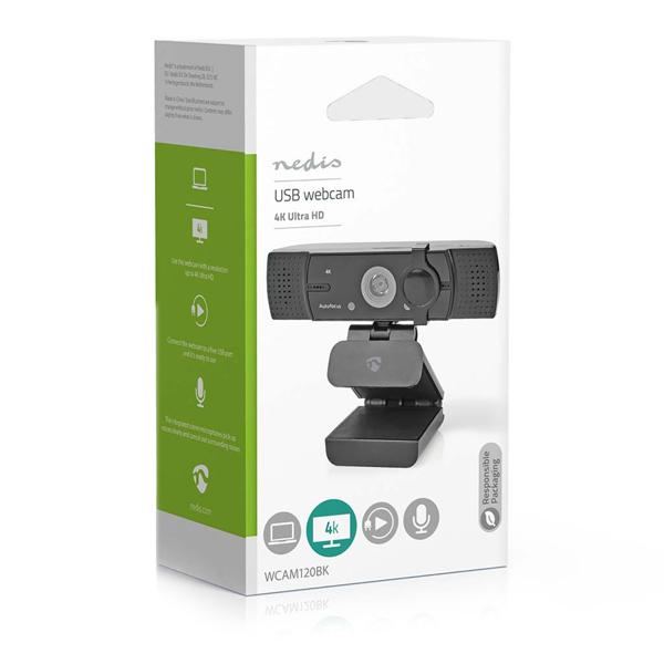 4K Ultra HD Webcam mit FullHD Streaming, Stereomikrofon, 120° Weitwinkel & flexible Befestigung für gestochen scharfe Videos