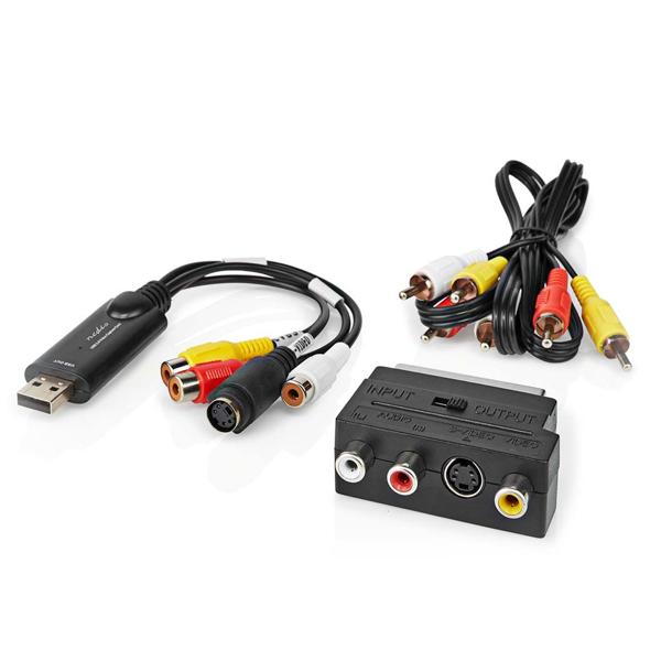 USB Audio- & Video-Grabber zum Digitalisieren analoger Videoquellen, einfach zu bedienen, kompatibel mit VHS, Camcorder & mehr, inkl. Software