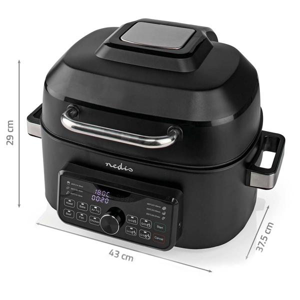 XL Digitaler Heissluft-Fritteusegrill, 120 °C bis 265 °C , 6 l, Timer, Air Fryer, 1660 W, mit Grillfunktion und 7 vorprogrammierte Kocheinstellungen