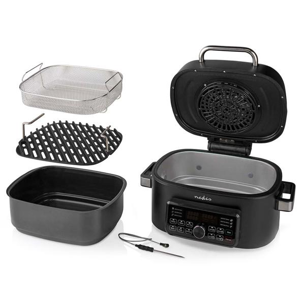XL Digitaler Heissluft-Fritteusegrill, 120 °C bis 265 °C , 6 l, Timer, Air Fryer, 1660 W, mit Grillfunktion und 7 vorprogrammierte Kocheinstellungen