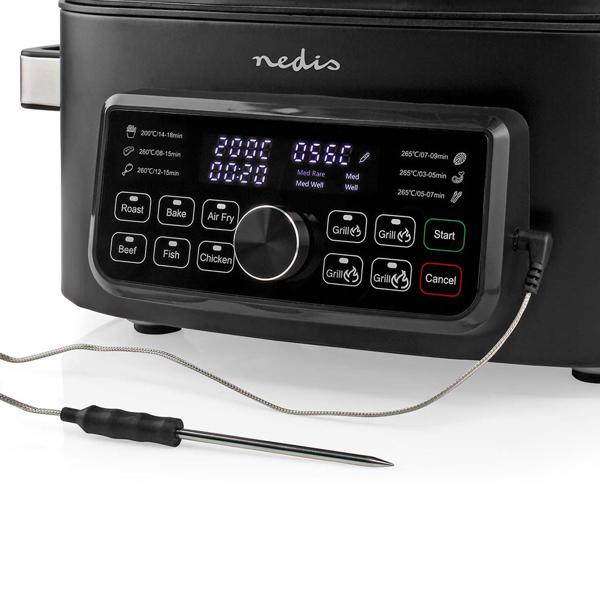 XL Digitaler Heissluft-Fritteusegrill, 120 °C bis 265 °C , 6 l, Timer, Air Fryer, 1660 W, mit Grillfunktion und 7 vorprogrammierte Kocheinstellungen