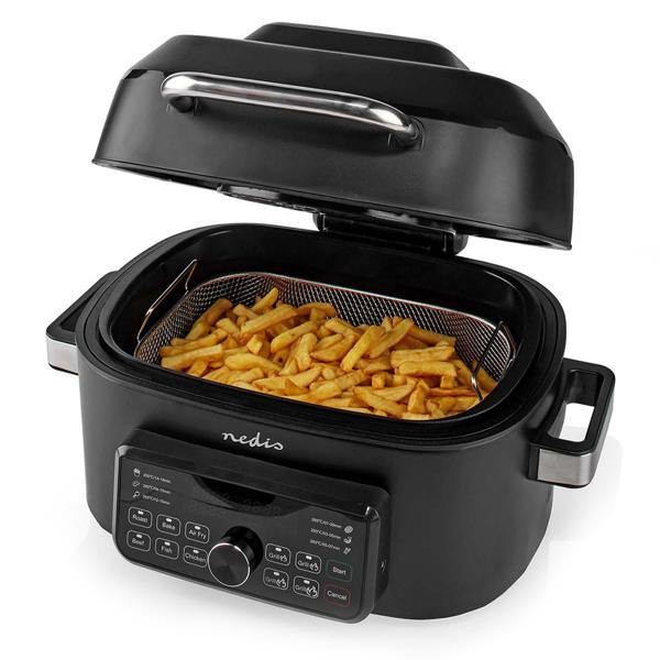 XL Digitaler Heissluft-Fritteusegrill, 120 °C bis 265 °C , 6 l, Timer, Air Fryer, 1660 W, mit Grillfunktion und 7 vorprogrammierte Kocheinstellungen