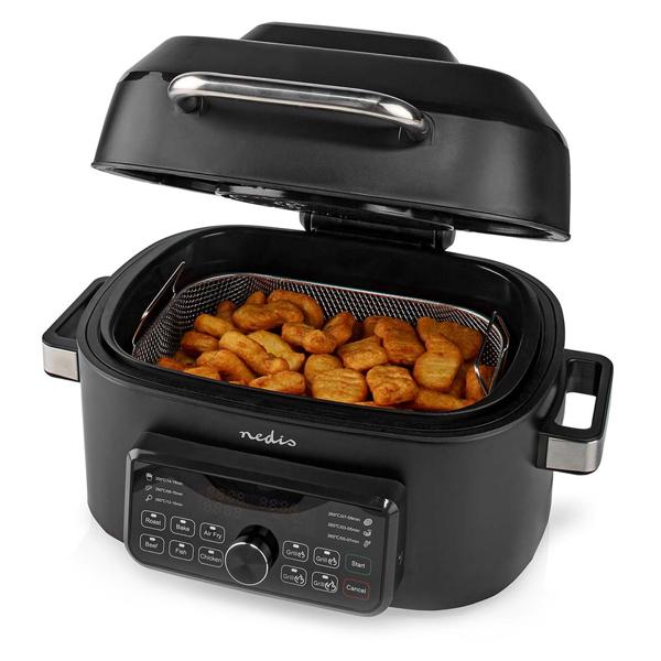 XL Digitaler Heissluft-Fritteusegrill, 120 °C bis 265 °C , 6 l, Timer, Air Fryer, 1660 W, mit Grillfunktion und 7 vorprogrammierte Kocheinstellungen