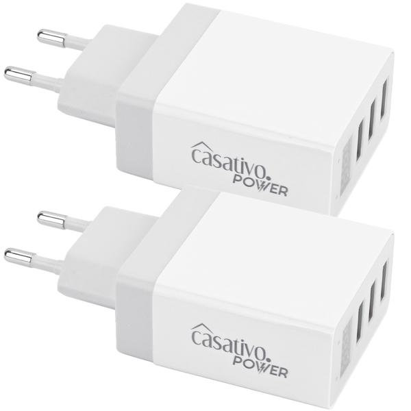 2er-Set Multi-Port USB Ladegerät mit 3 USB-A Ports & LED-Display, je 5 V/2,4 A, 3 Geräte gleichzeitig, für iPhone, Airpods, Samsung, Android, etc