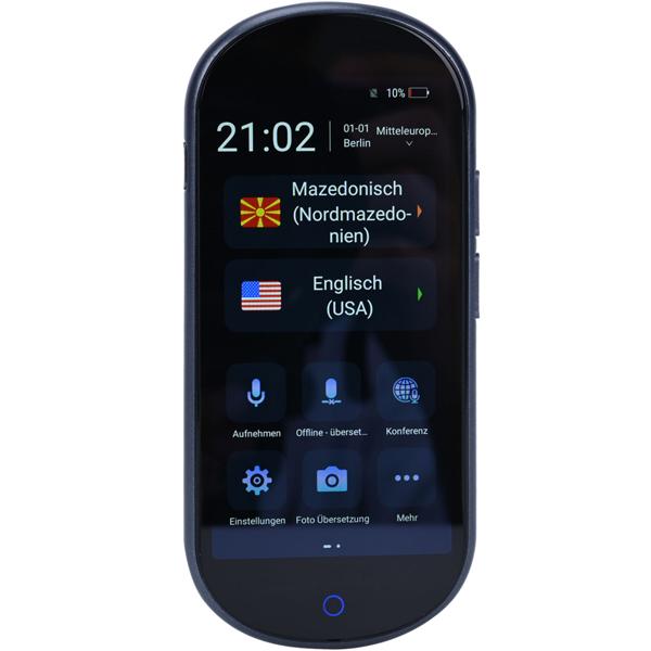Revolutionärer Echtzeit-Übersetzer im 2er Set: 137 Sprachen, Sofort-Übersetzung, Text- & Sprachfunktion, Währungsrechner, grosses Display, schwarzes Design