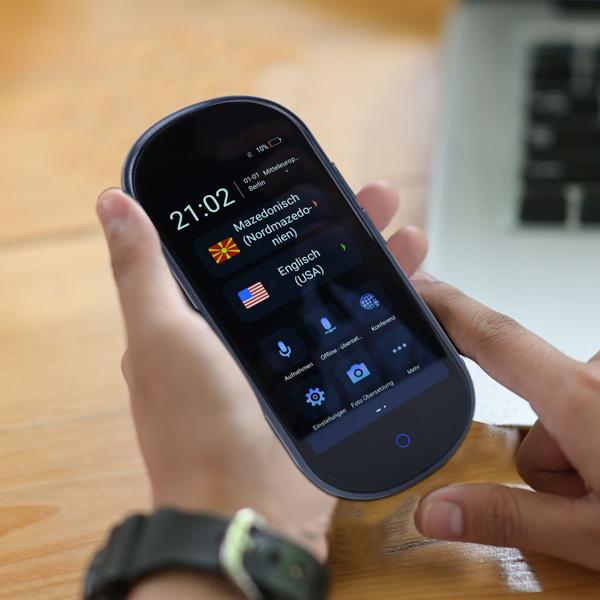 Revolutionärer Echtzeit-Übersetzer im 2er Set: 137 Sprachen, Sofort-Übersetzung, Text- & Sprachfunktion, Währungsrechner, grosses Display, schwarzes Design