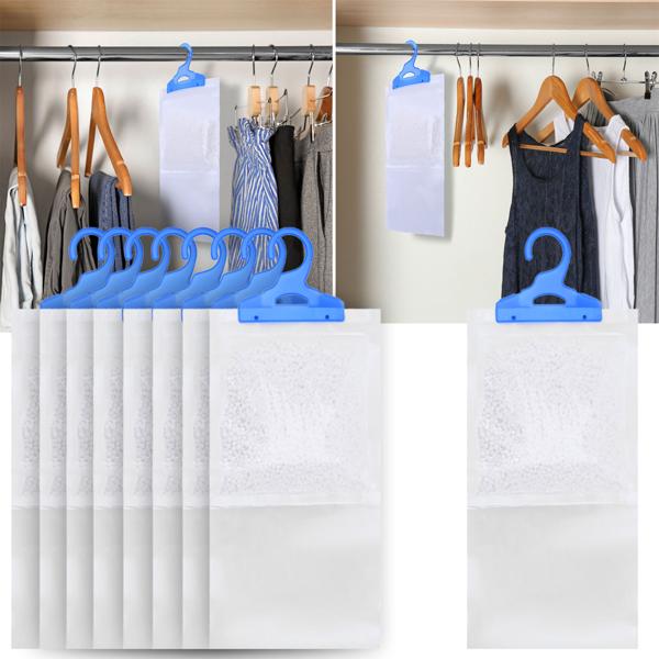 Effektive Luftentfeuchter für Kleiderschränke, 9 Stück, je 450ml, zum Aufhängen, Schrankentfeuchter gegen Schimmel und Gerüche