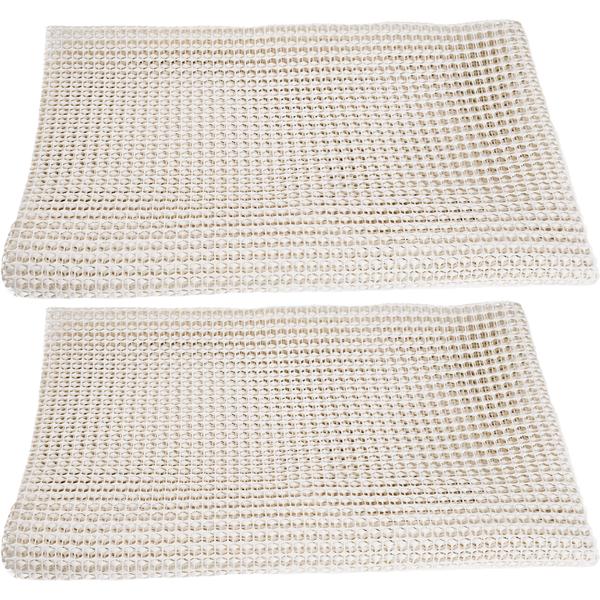 2er-Set Teppich Antirutschunterlage, Antirutschmatte zuschneidbar, 80 x 200 cm, Rutsch Stop für Teppiche, Schubladen, Kofferraum, creme-weiss