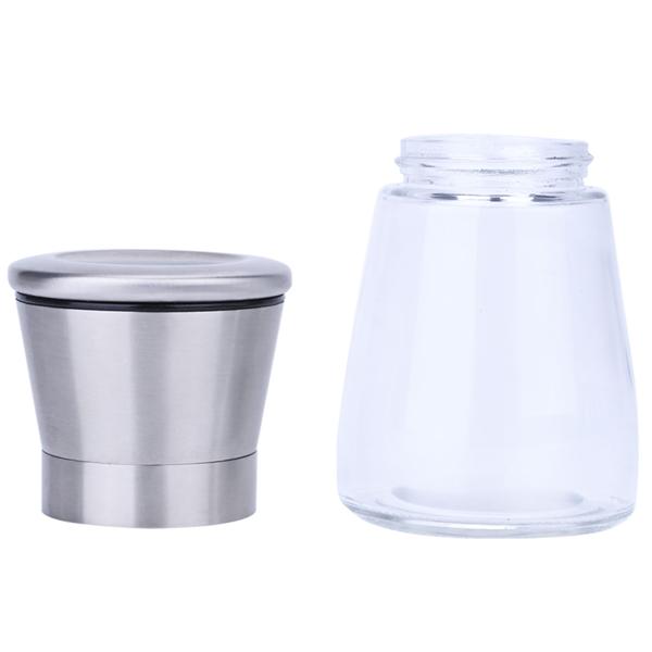 2er-Set Salz-/Pfeffermühle: Glas & Edelstahl, Keramik-Mahlwerk - 160ml, Ø 13,2cm - Mahlgrad stufenlos einstellbar - für maximales Aroma