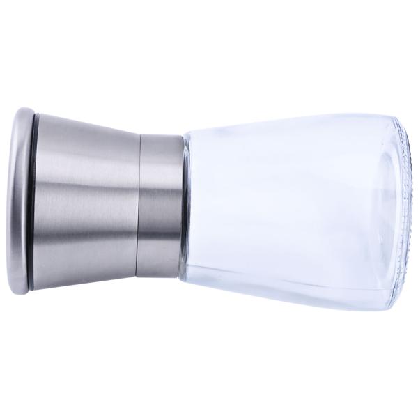 2er-Set Salz-/Pfeffermühle: Glas & Edelstahl, Keramik-Mahlwerk - 160ml, Ø 13,2cm - Mahlgrad stufenlos einstellbar - für maximales Aroma