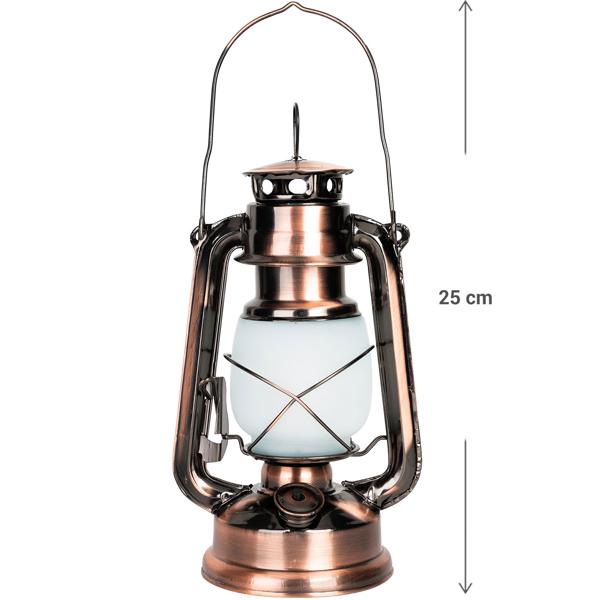 2er-Set Retro-LED-Sturmlaterne (Bronze, 25cm) mit realistischer Flammenoptik – Klassische Laterne mit modernster LED-Technik, batteriebetrieben
