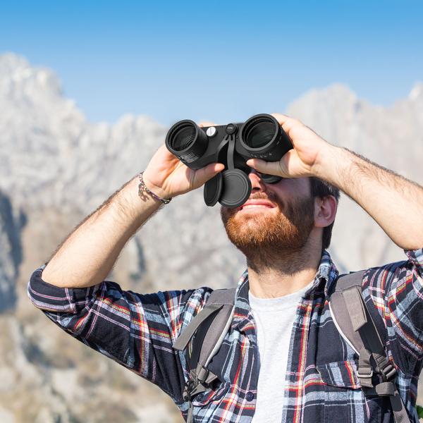 Robustes Marine-Fernglas 7x50: mit Entfernungsmesser, LED-Nachtsicht, Kompass – wasserdicht, schwimmfähig & ideal für Outdoor-Abenteuer