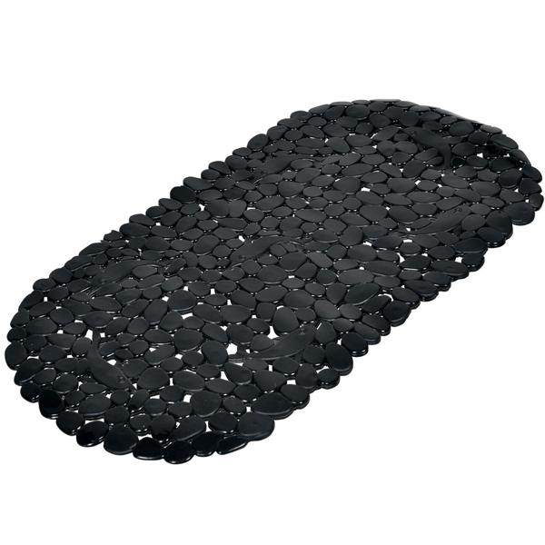 Badewannenmatte elegant Schwarz Kieselsteinoptik - Rutschfeste Duschmatte für sicheren Halt & Komfort - PVC 36x69 cm - Langlebig & Modern