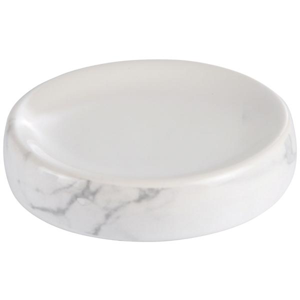 Seifenschale Keramik mit Marmor-Look - Stilvoller Seifenhalter für Badezimmer, Küche & Gäste-WC - Robust, langlebig, 11x2,5 cm