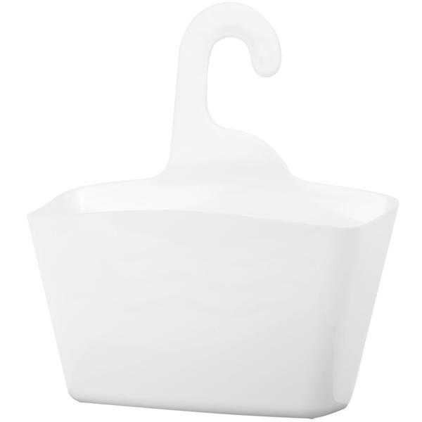 Duschkorb Weiss zum Aufhängen - Ideal für Shampoo & Duschgel - 23,5x8,5x25,5cm - Robuster Kunststoff - Sicher & platzsparend im Bad