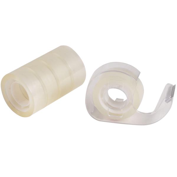 Klebebandabroller - Inkl. 5 Rollen Klebeband für sofortigen Einsatz - Ideal für Haushalt, Büro & Basteln - Vielseitig zum Verpacken & Beschriften