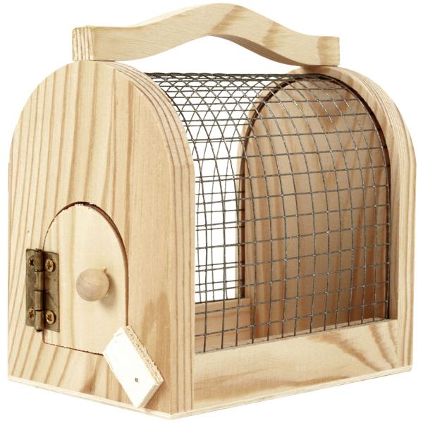 Insektenkasten Holz-Draht Naturbox für Kinder zum Sammeln & Beobachten - Pädagogisches Kinderspielzeug mit Holzgriff - 11x7,5x10 cm - Umweltfreundlich