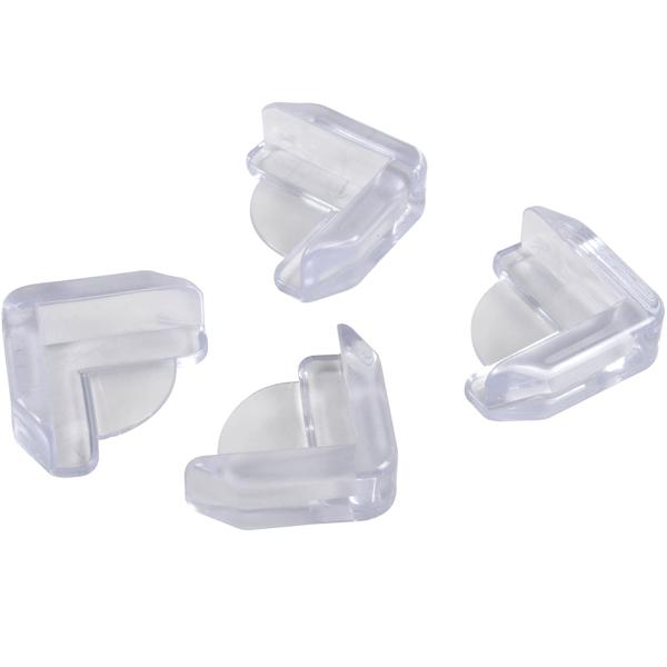 Eckenschutz für Kinder - Transparenter Stossschutz (4er-Pack) - weicher Kunststoff schützt Babys/Kleinkinder vor Tischecken - 4x4x1.4 cm
